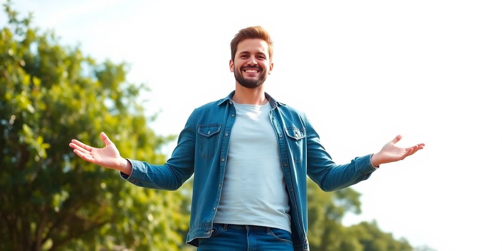 Confident person in a bright outdoor setting.